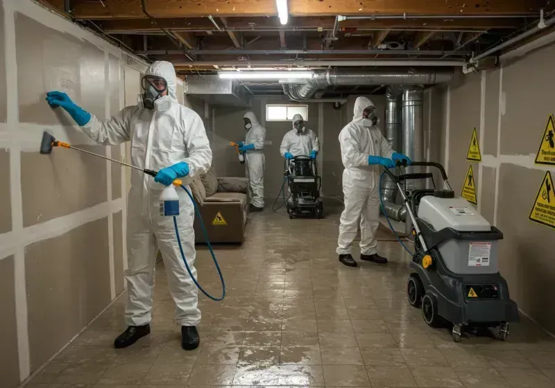 Basement Moisture Removal and Structural Drying process in Queensbury, NY